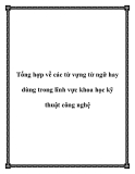 Tổng hợp về các từ vựng từ ngữ hay dùng trong lĩnh vực khoa học kỹ thuật công nghệ