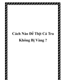 Cách Nào Để Thịt Cá Tra Không Bị Vàng ?