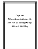 Luận văn Biện pháp quản lý công tác sinh viên tại trường Đại học Kiến trúc Đà Nẵng