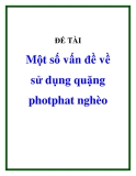 ĐỀ TÀI "Một số vấn đề về sử dụng quặng photphat nghèo "