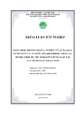 HOÀN THIỆN PHƯƠNG PHÁP VÀ NGHIÊN CỨU SỰ ĐA DẠNG DI TRUYỀN CỦA CÂY ĐƯỚC ĐÔI (RHIZOPHORA APICULATA BLUME) Ở KHU DỰ TRỮ SINH QUYỂN RỪNG NGẬP MẶN CẦN GIỜ BẰNG KỸ THUẬT RAPD