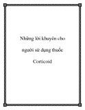 Những lời khuyên cho người sử dụng thuốc Corticoid