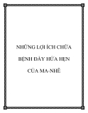 NHỮNG LỢI ÍCH CHỮA BỆNH ĐẦY HỨA HẸN CỦA MA-NHÊ