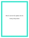 Một số câu hỏi trắc nghiệm môn thi trường chứng khoán
