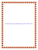 Đề thi nhập môn tài chính tiền tệ học kì 2( 2010- 2011)