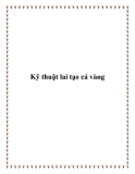 Kỹ thuật lai tạo cá vàng