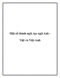 Một số thành ngữ, tục ngữ Anh Việt và Việt-Anh