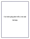 Các bước giúp phát triển ý cho một bài luận