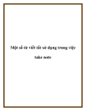 Một số từ viết tắt sử dụng trong việc take note