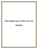 Tài liệu Kinh nghiệm luyện TOEFL đạt trên 600 điểm