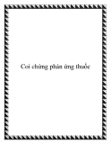 Coi chừng phản ứng thuốc