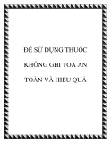 ÐỂ SỬ DỤNG THUỐC KHÔNG GHI TOA AN TOÀN VÀ HIỆU QUẢ