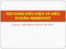 NỘI DUNG ĐIỀU KIỆN VÀ ĐIỀU KHOẢN HĐMBHHQT