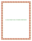 TÀI LIỆU: CA-DAO VIỆT-NAM, VĂN-HÓA NHÂN-BẢN