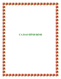 CA DAO BÌNH ÐỊNH