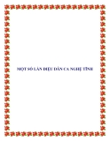 NHỮNG LÀN ĐIỆU DÂN CA NGHỆ TĨNH