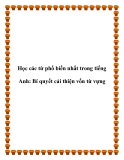 Học các từ phổ biến nhất trong tiếng Anh: Bí quyết cải thiện vốn từ vựng