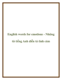 English words for emotions - Những từ tiếng Anh diễn tả tình cảm