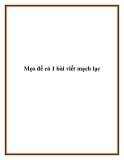 Mẹo để có 1 bài viết mạch lạc