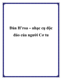 Đàn H’roa – nhạc cụ độc đáo của người Cơ tu