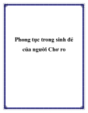 Phong tục trong sinh đẻ của người Chơ ro