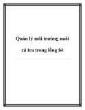 Quản lý môi trường nuôi cá tra trong lồng bè