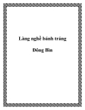 Làng nghề bánh tráng Đông Bìn