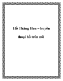 Hồ Thăng Hen – huyền thoại hồ trên núi