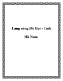 Làng sừng Đô Hai - Tỉnh Hà Nam