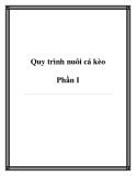 Quy trình nuôi cá kèo Phần I