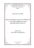 KHẢO SÁT ĐẬM ĐỘ VÀ KHẢ NĂNG SINH ĐỘC TỐ CỦA VI KHUẨN Staphylococcus aureus TRÊN MÔI TRƯỜNG NUÔI CẤY