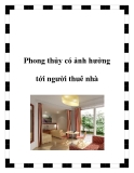 Phong thủy có ảnh hưởng tới người thuê nhà