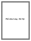 Phố chùa Láng - Hà Nội