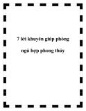 7 lời khuyên giúp phòng ngủ hợp phong thủy