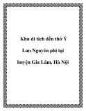 Khu di tích đền thờ Ỷ Lan Nguyên phi tại huyện Gia Lâm, Hà Nội