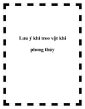 Lưu ý khi treo vật khí phong thủy