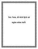 Sóc Sơn, di tích lịch sử ngàn năm tuổi