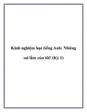 Kinh nghiệm học tiếng Anh: Những sai lầm của tôi! (Kỳ 1)