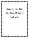 Khám Phá Lào - Thái Bằng đường Bộ-Nhật ký hành trình