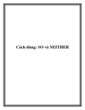 Cách dùng: SO và NEITHER