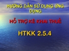 HƯỚNG DẪN SỬ DỤNG ỨNG DỤNG HỖ TRỢ KÊ KHAI THUẾ