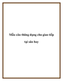 Mẫu câu thông dụng cho giao tiếp tại sân bay