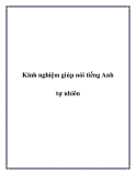 Kinh nghiệm giúp nói tiếng Anh tự nhiên