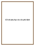 Lối nói phụ họa của câu phủ định