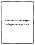 Cơm Pồi – Món ăn tryền thống của dân tộc Chứt