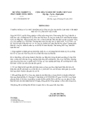 Thông báo số 1476/TB-BNN-VP 