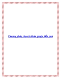 Phương pháp chọn từ khóa google hiểu quả