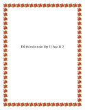 Đề thi môn toán lớp 11 học kì 2