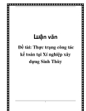 Đề tài: Thực trạng công tác kế toán tại Xí nghiệp xây dựng Sinh Thùy