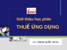 Thuế ứng dụng - GV Trịnh Quốc Hùng